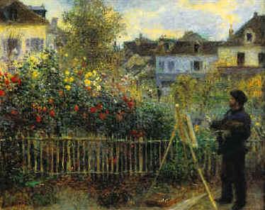 Pierre Renoir Monet Painting in his Garden oil painting picture